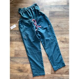 FIGS YOLA PETITE MEDIUM MATERNITY SLIM PANT GREEN